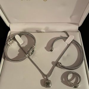 David Yurman Prasiolite and Diamond Set